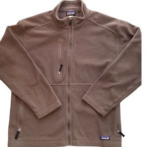 Patagonia Men's Full Zip Medium Brown Synchilla Jacket - Size Large